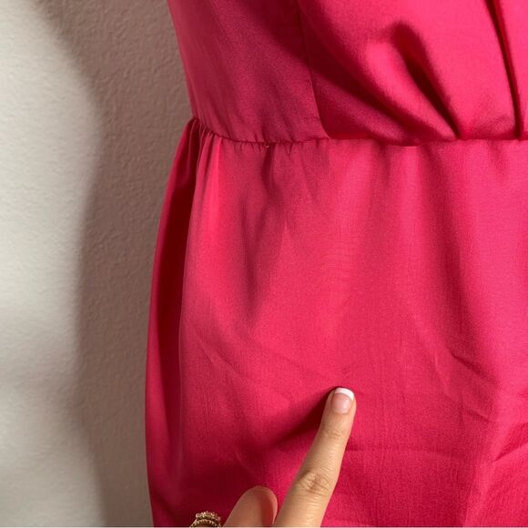 Vintage 80s Handmade Hot Pink Mini Dress & Overlay Jacket Set Size Small - Picture 6 of 12